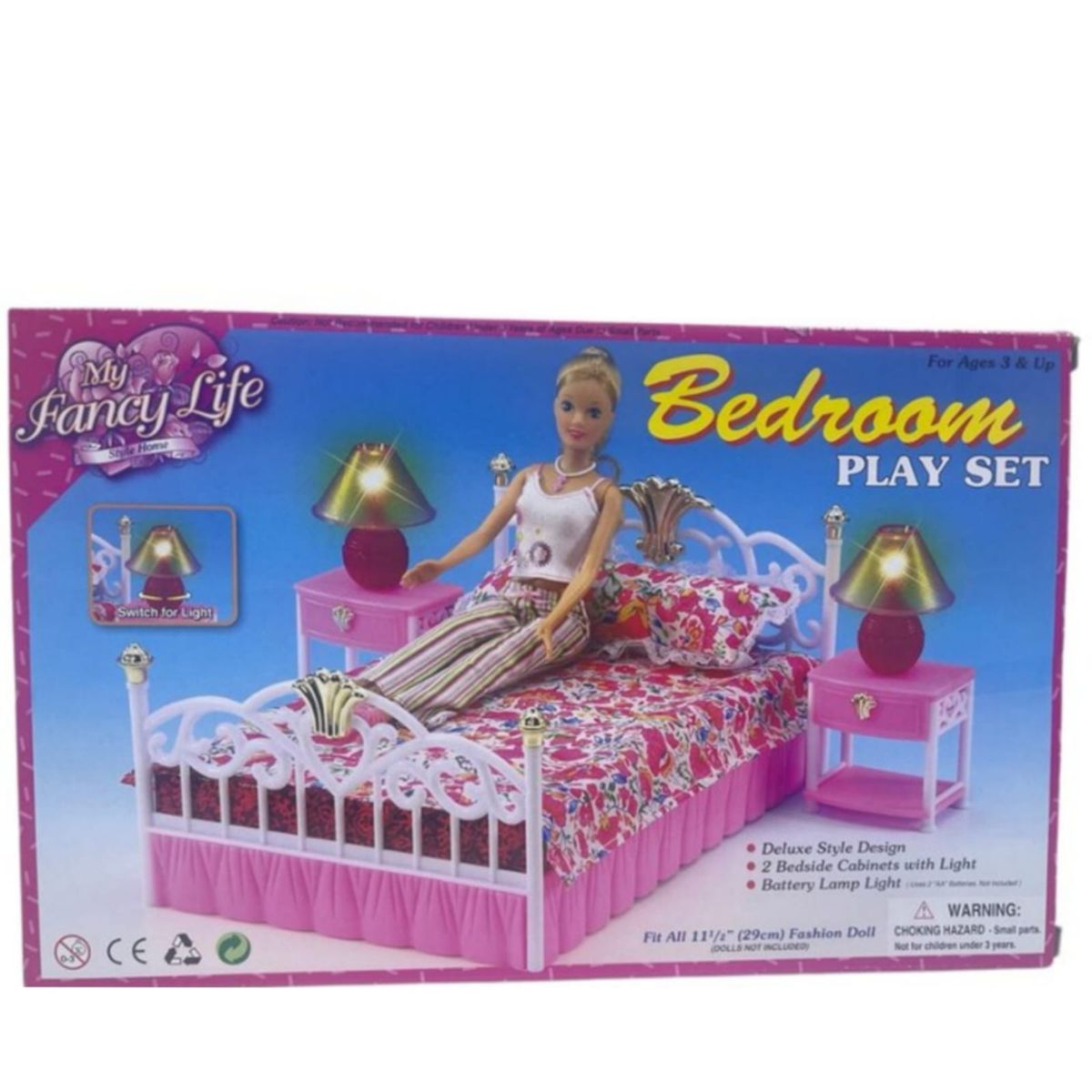 GENERICO - Set de Cama con mesa de noche Para Muñeca