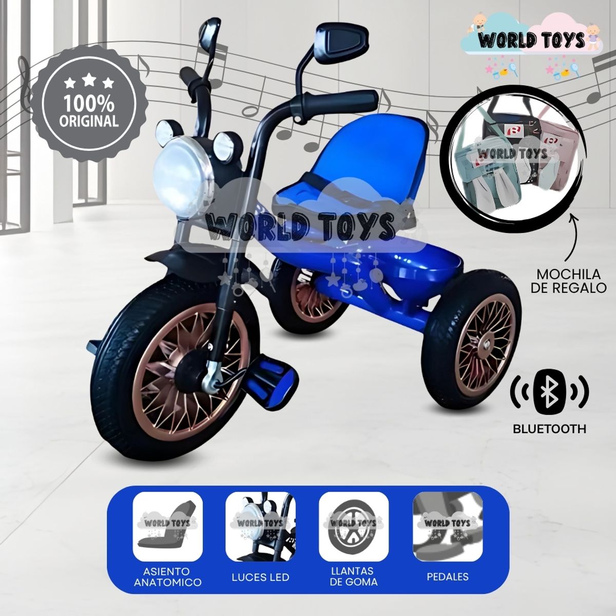 BEAUTIFUL - Triciclo Chavito «SKYLER II» con Mochila Blue