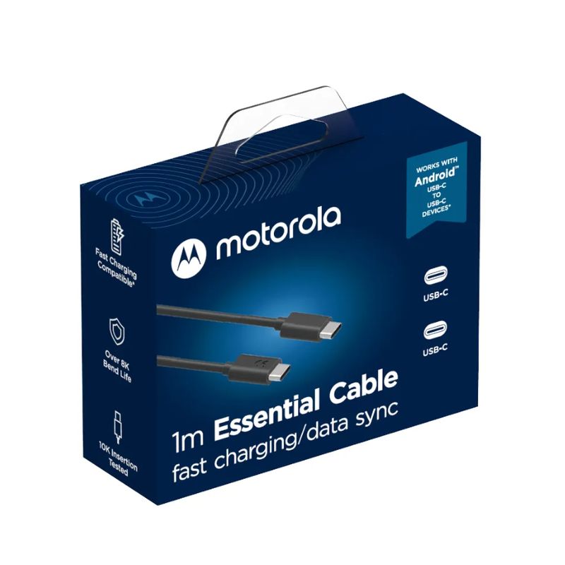 MOTOROLA - Cable Motorola tipo USB C a USB C - 1 metro