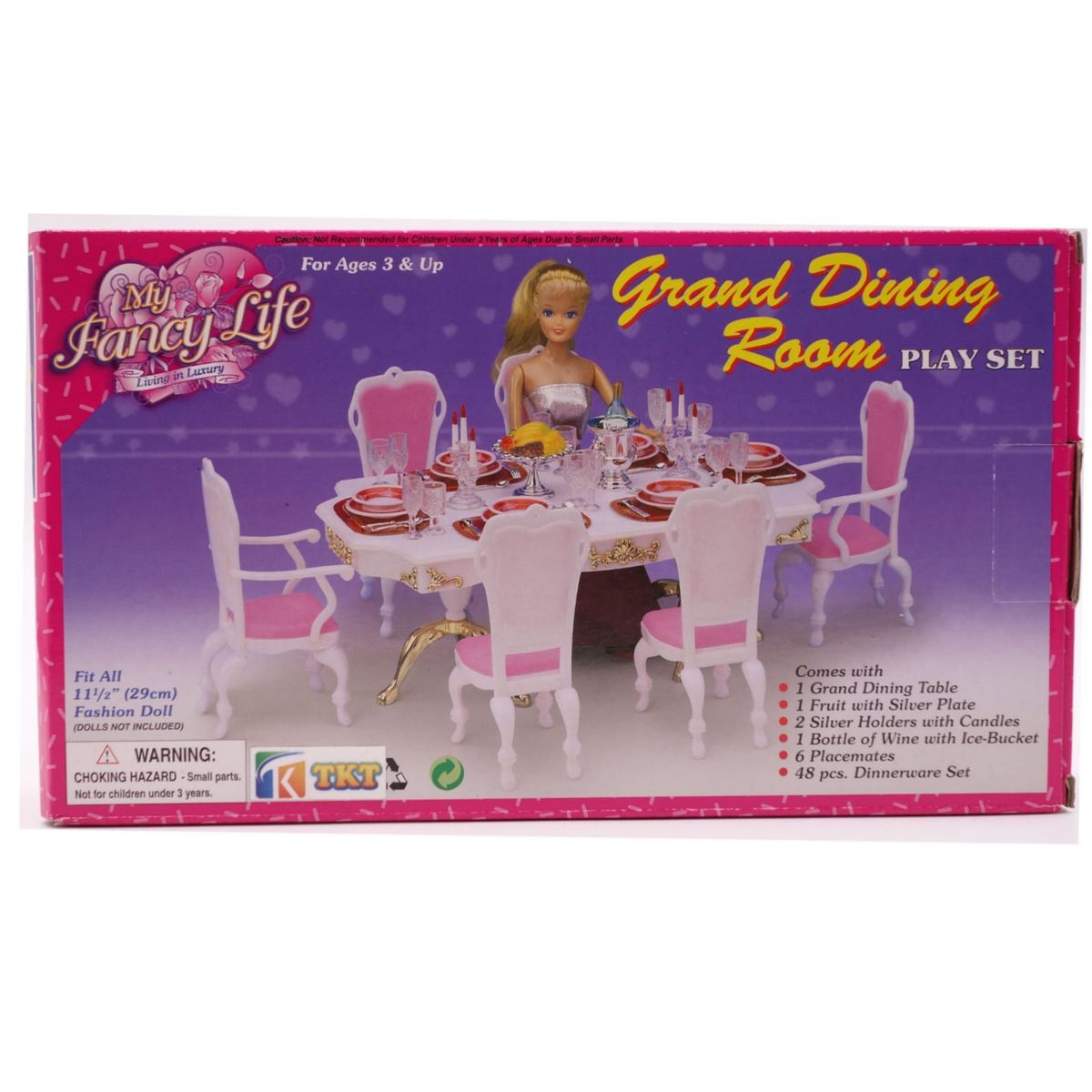 GENERICO - Set de comedor elegante Para Muñeca -Rosa