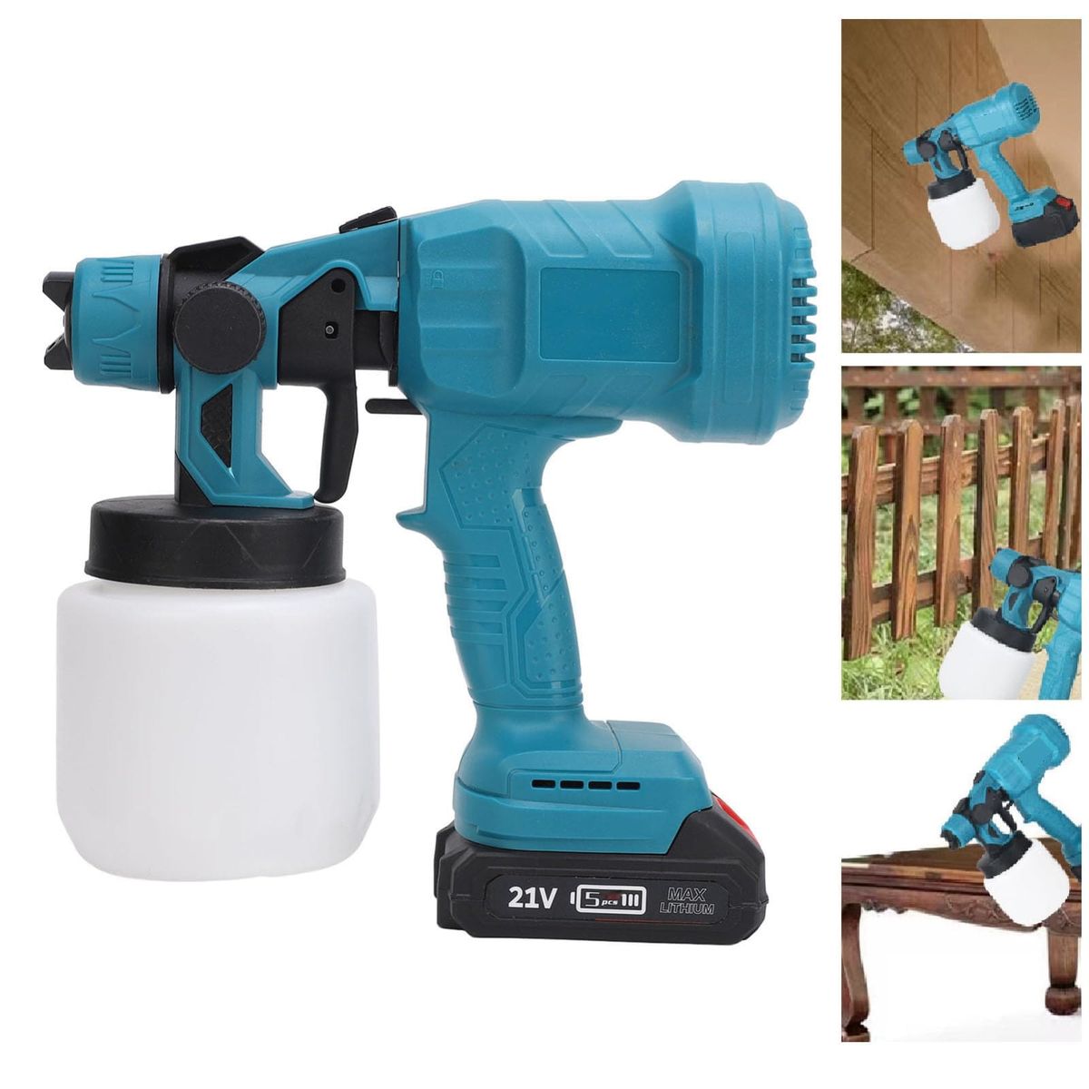 Pistola de Pintar 21V Sin Cable para Paredes Muebles y Más, marca OEM - Foto 3