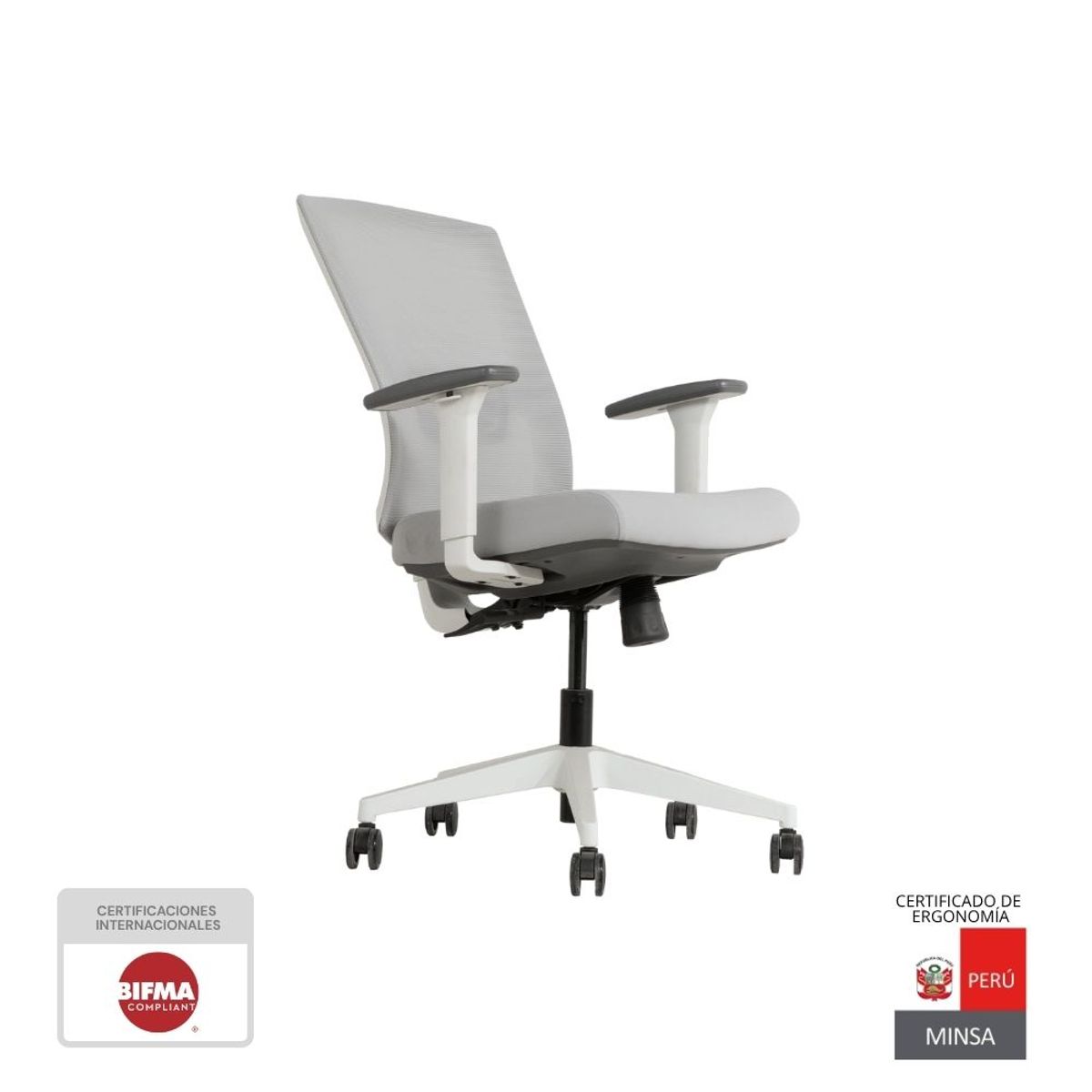 NIHM - Silla De Oficina Ergonómica Giratoria Operativa Nihmo 2 White