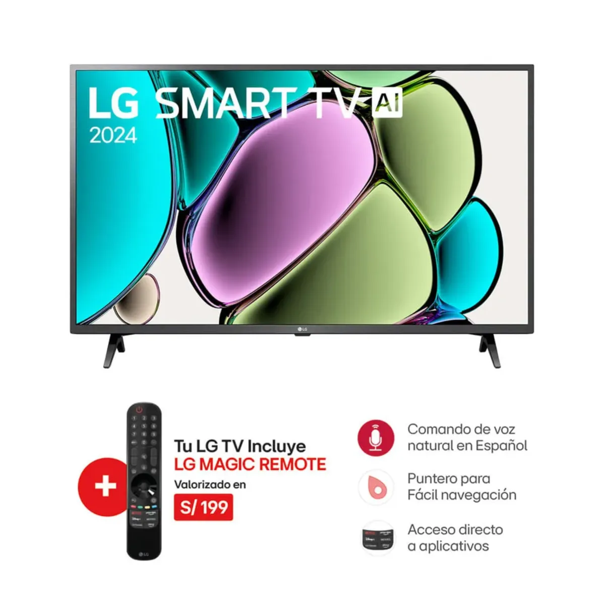 LG - TV LG 43 43LR6000PSA FHD SMART TV + CONTROL MAGIC 2024
