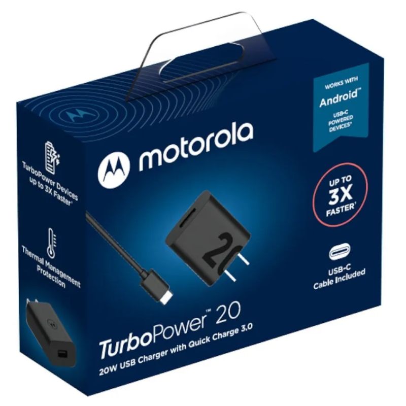 MOTOROLA - Cargador Motorola Turbo Power 20W - Negro
