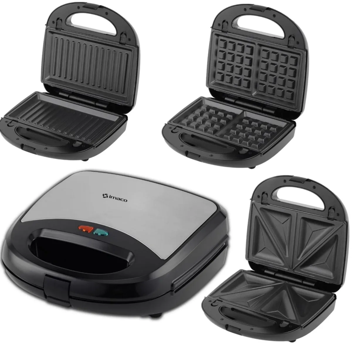 IMACO - Sandwichera 3 en 1 placas intercambiables Imaco ISG2009WM