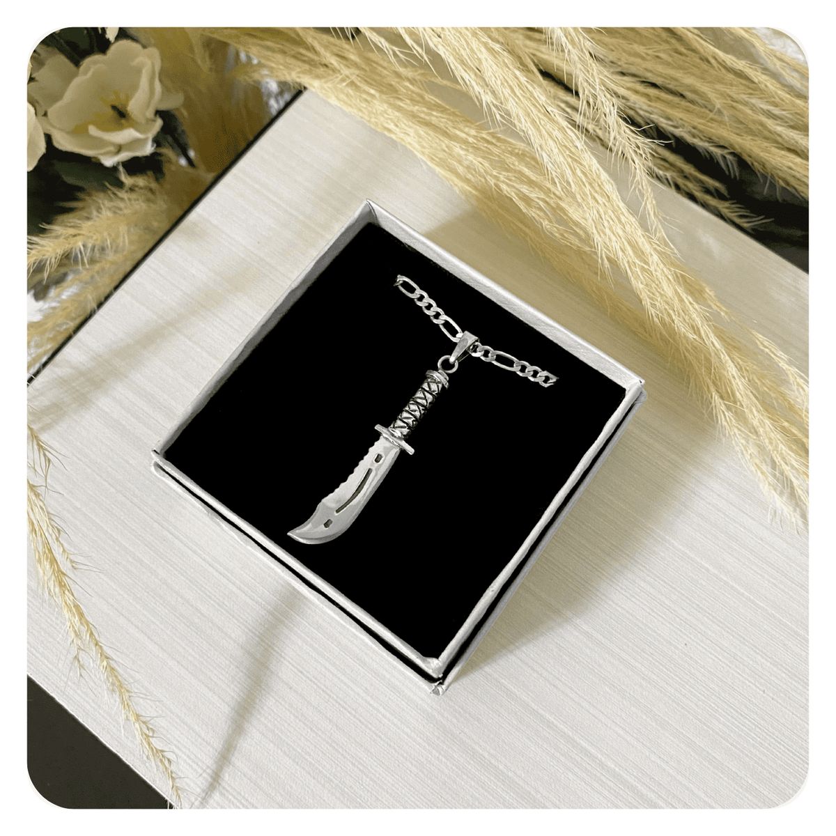 GENERICO - Collar Hombre Cuchillo Daga Regalo Papá Novio Joya Plata