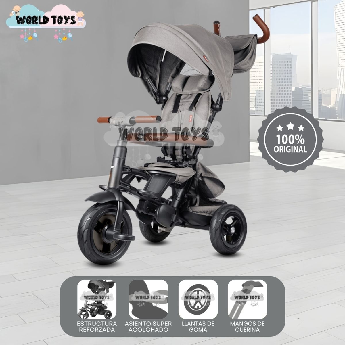 BABY - Triciclo Giratorio «RITO PREMIUM» Edición Limitada Gray