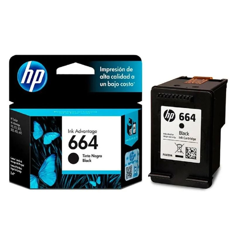 HP - Cartucho original  HP  664 negro bk