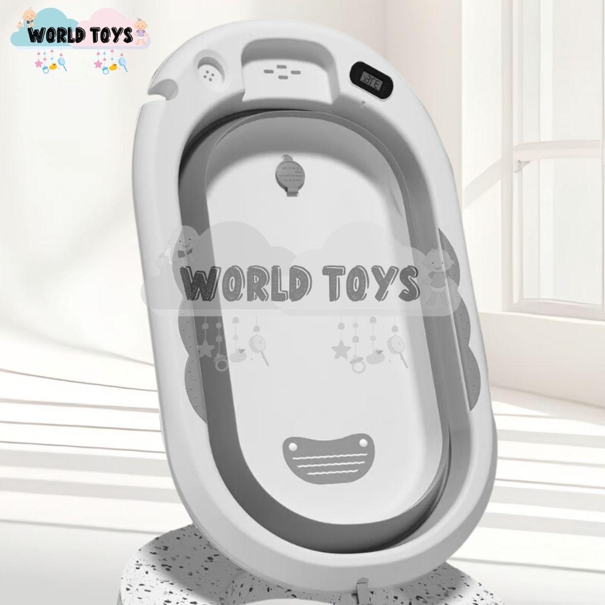 BABY - Bañera Plegable con Regadera «AQUATICK JIRA» Gray