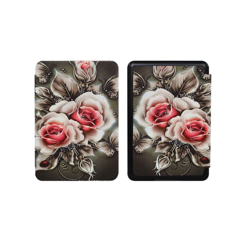 SHEEPBUSTER - Estuche Kindle 2021 6.8 pulgadas Flor Negra