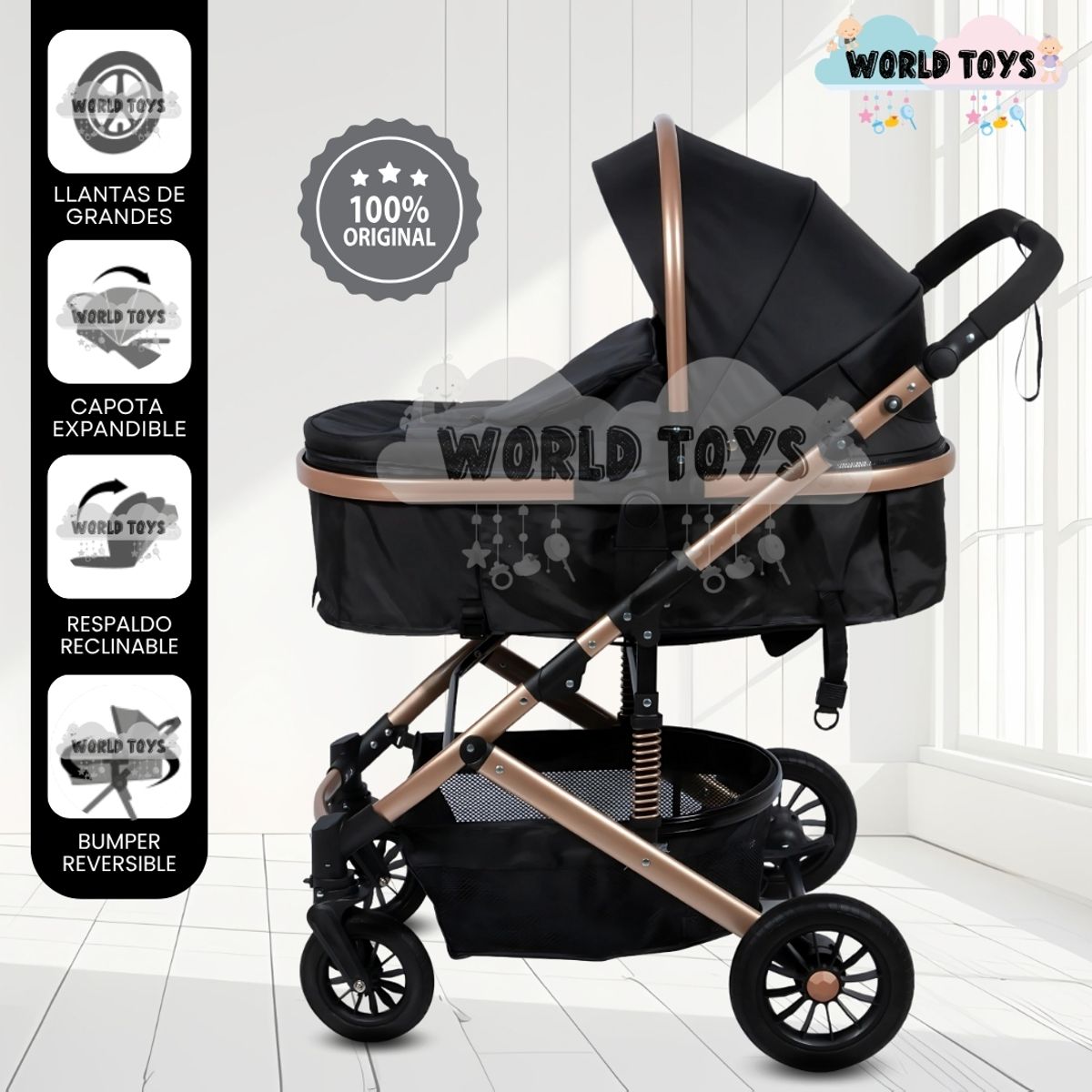 BABY - Coche Moisés «MILLION COMFORT» Edición Limitada Black