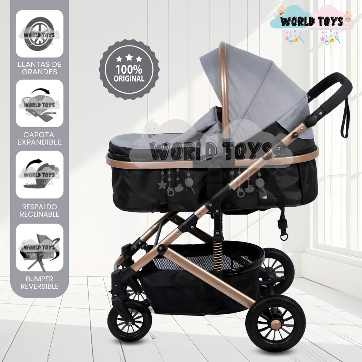 BABY - Coche Moisés «MILLION COMFORT» Edición Limitada Gray