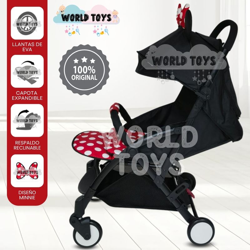BABY - Coche Cuna de Lujo «MINNIE-E» Edición Limitada Red