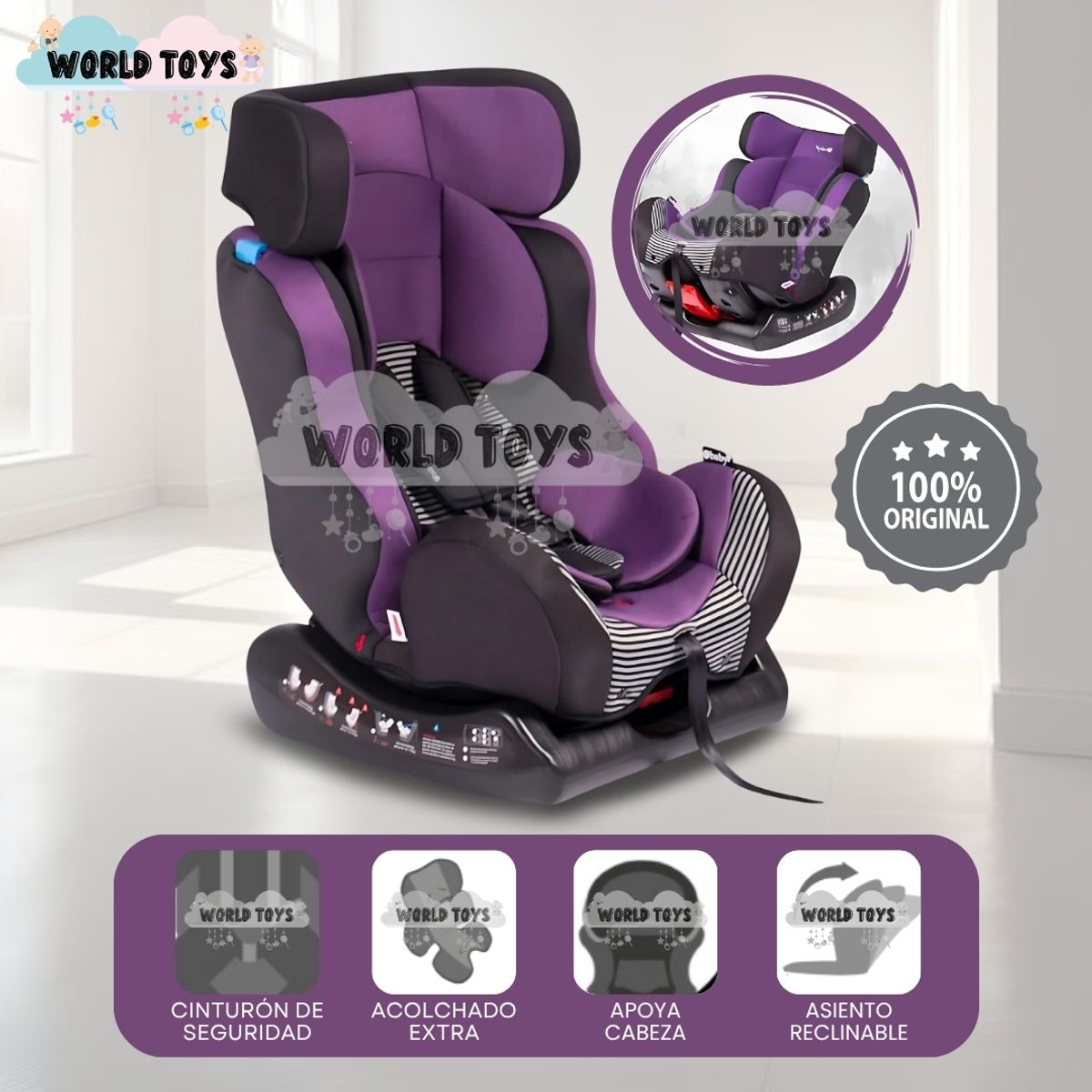 BABY - Silla De Auto para bebés Ebaby «FIREZA» Edición Limitada Red