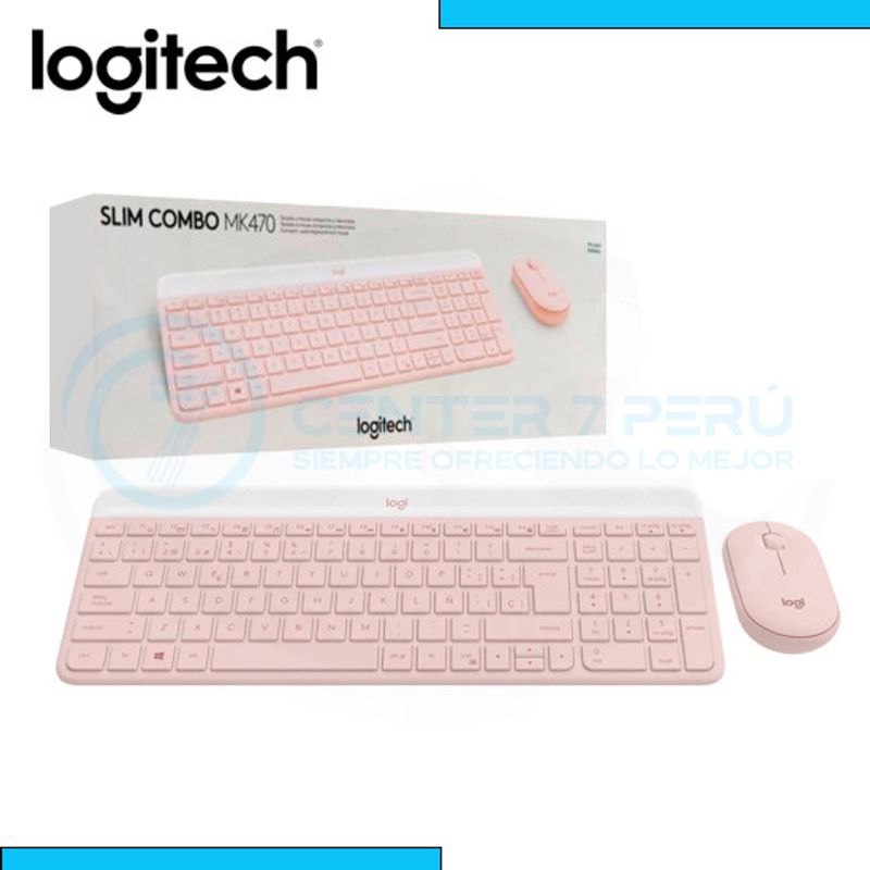 LOGITECH - Teclado Logitech Mouse MK470 Wireless Slim Usb Rose