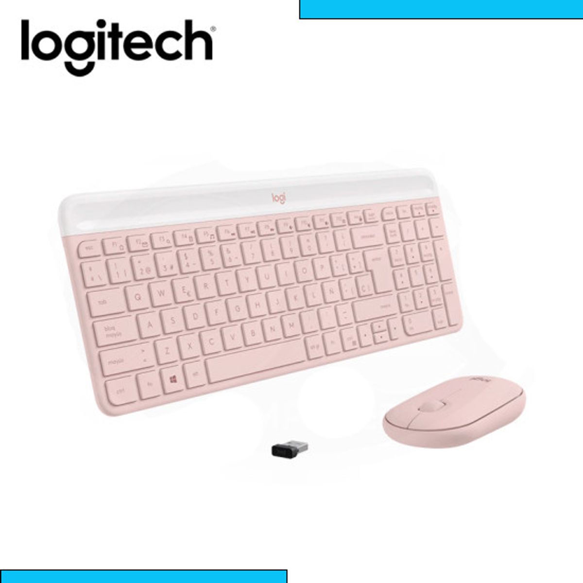 LOGITECH - Teclado Logitech Mouse MK470 Wireless Slim Usb Rose