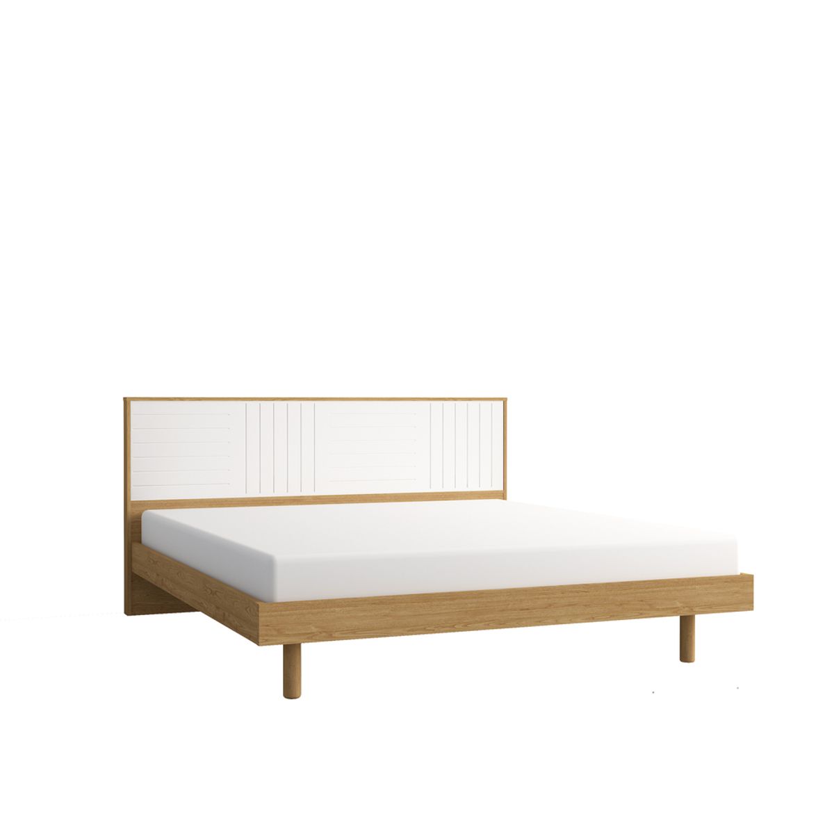 TUGO - Cama Eva 2 Plazas MDF Roble/Blanco