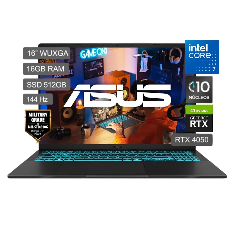 ASUS - Laptop Gamer Asus Core 7 RTX4050-6GB 16GB RAM 512GB SSD Win11 - V3607VU-RP036W