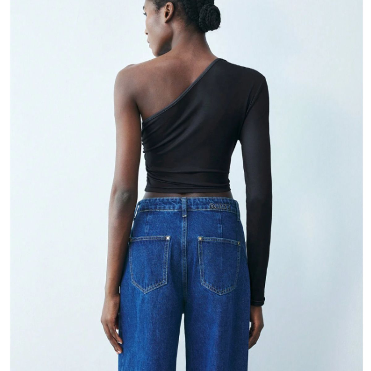 GENERICO - TOP MANGA LARGA FLOR AZUL