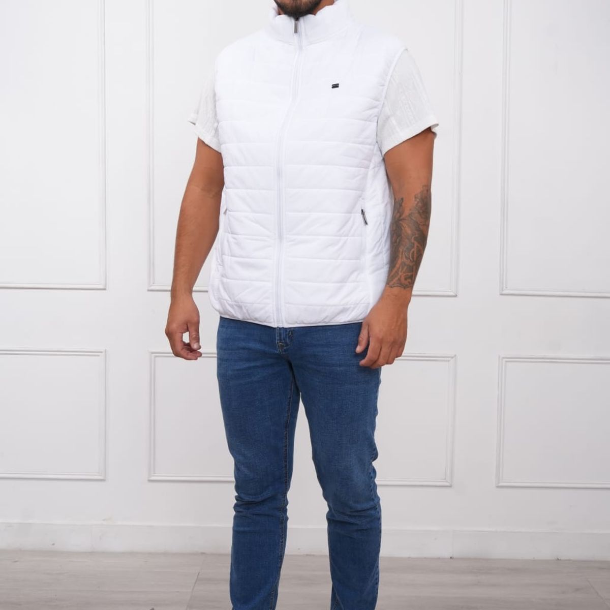 MASSERANO - CHALECO ACOLCHADO PARA HOMBRE - BLANCO