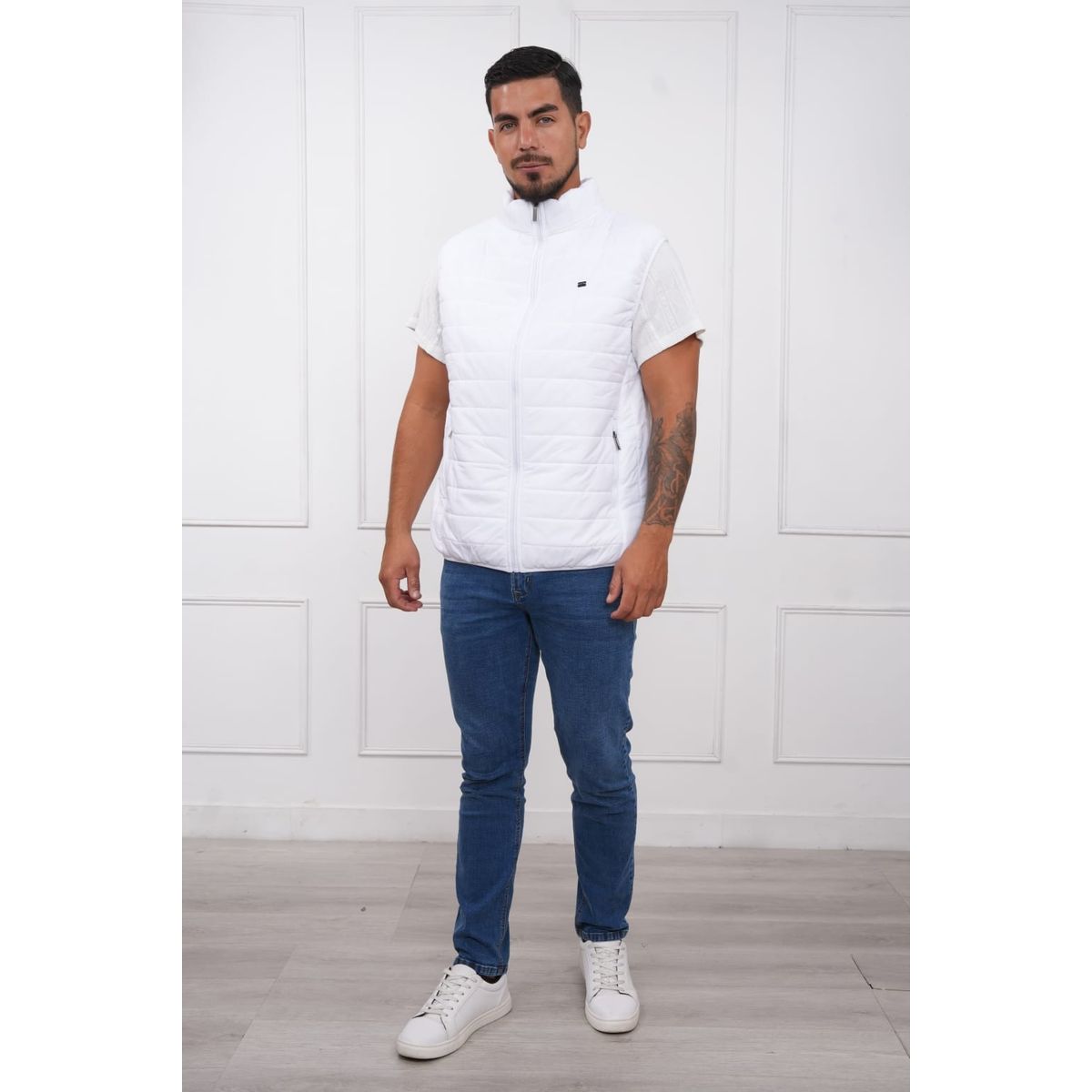 MASSERANO - CHALECO ACOLCHADO PARA HOMBRE - BLANCO