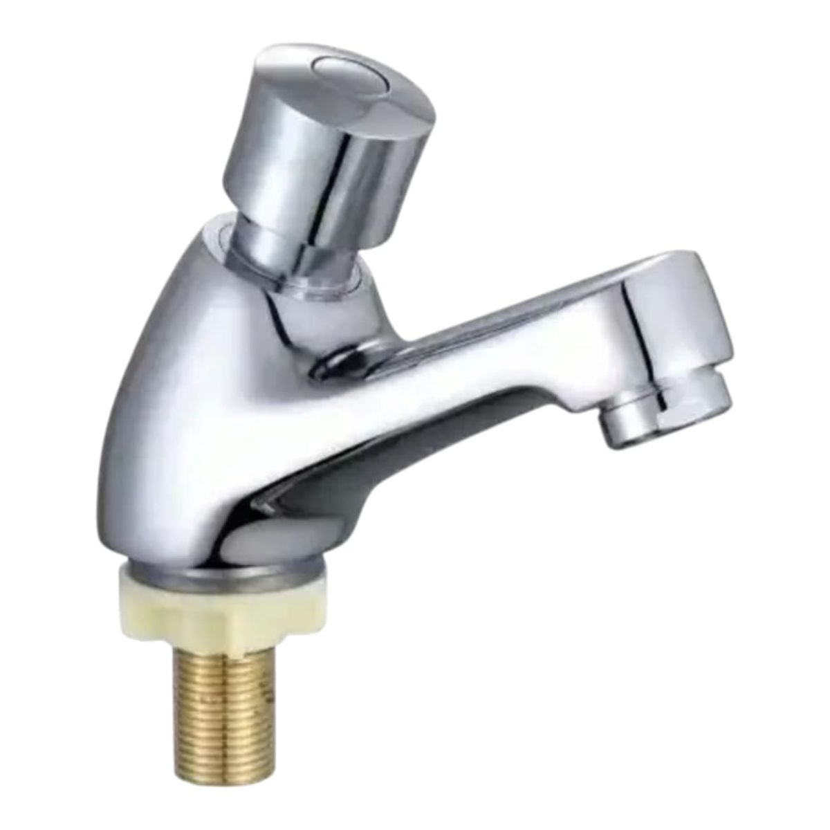 APACHE - Grifo Llave Temporizador Push Lavabo Acero Cromado Pesado Moderno