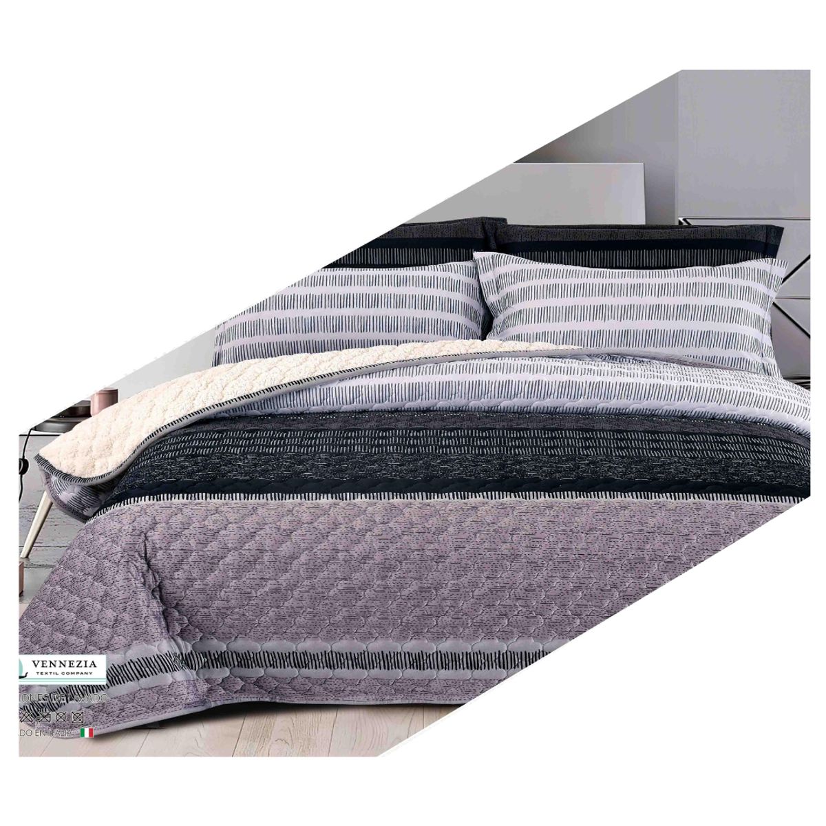 GENERICO - CUBRECAMA CON SHERPA 2 PLZ