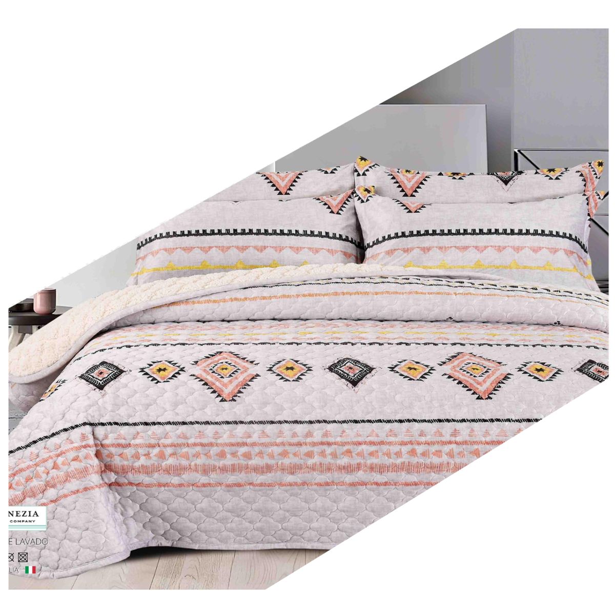 GENERICO - CUBRECAMA CON SHERPA 2 PLZ