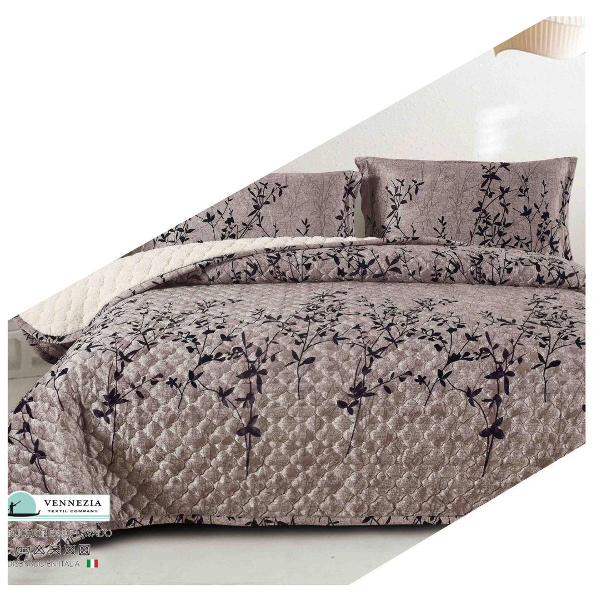 GENERICO - CUBRECAMA CON SHERPA 2 PLZ