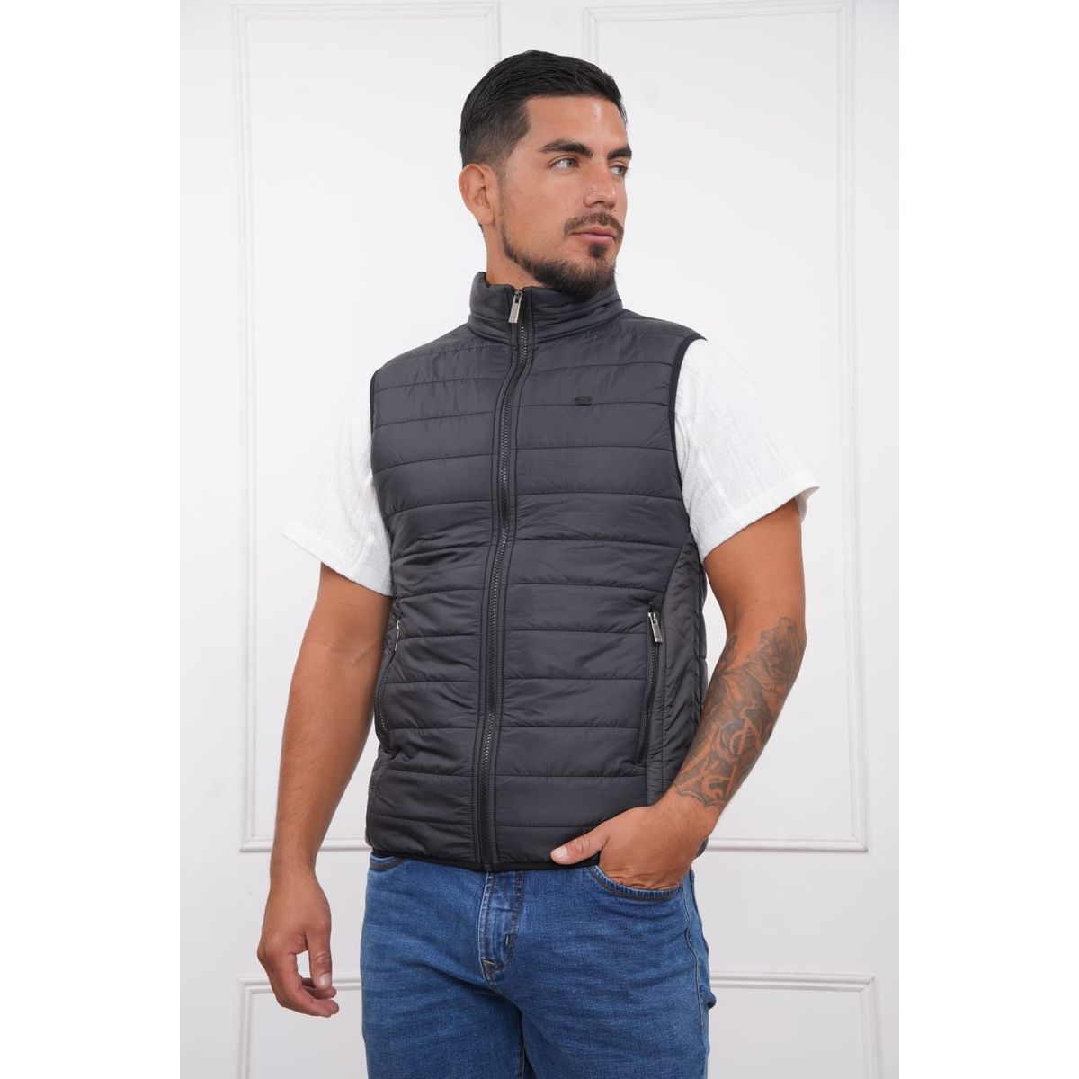 MASSERANO - CHALECO ACOLCHADO PARA HOMBRE - NEGRO