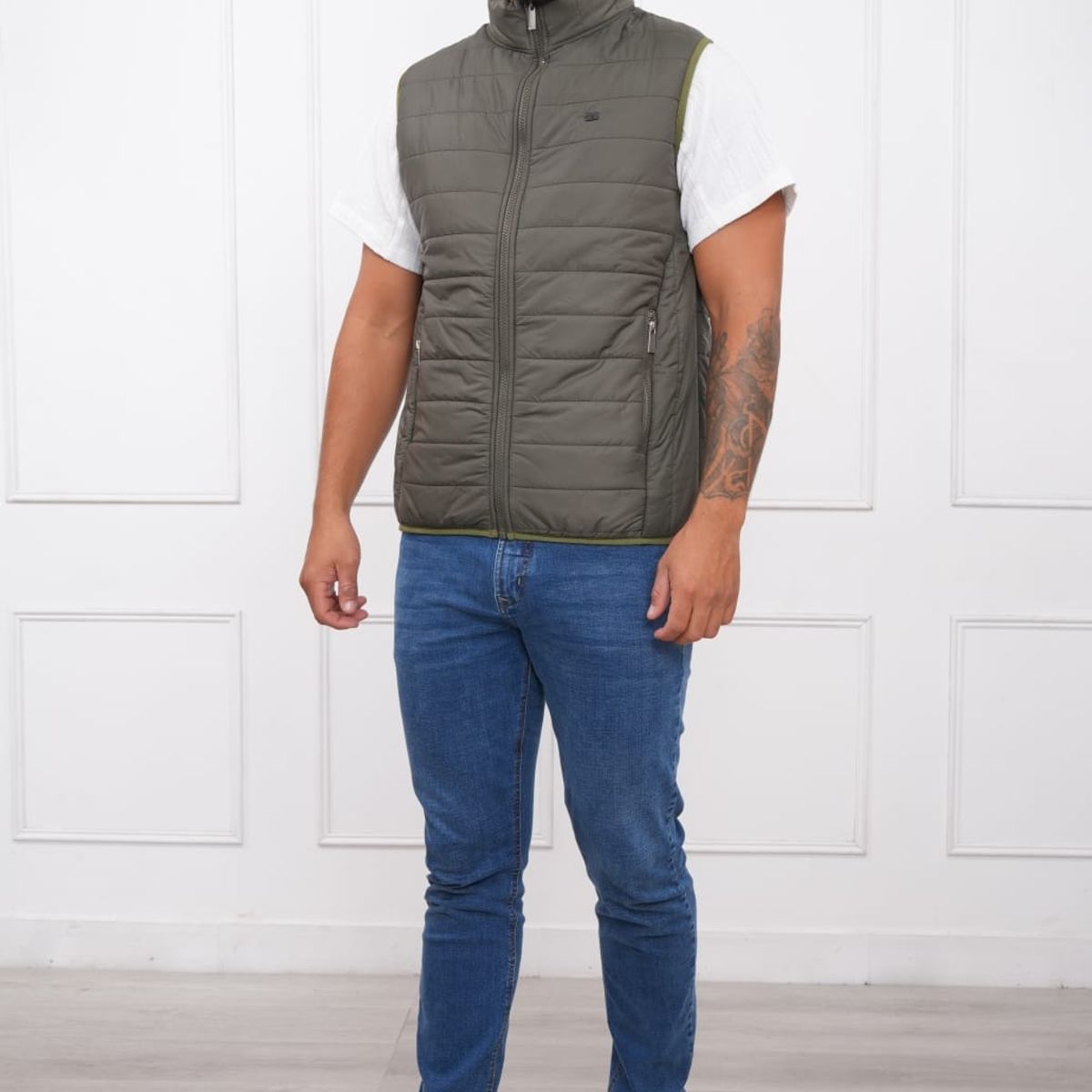 MASSERANO - CHALECO ACOLCHADO PARA HOMBRE - VERDE MILITAR