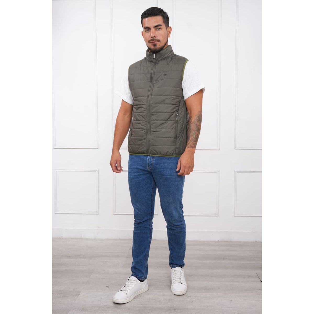MASSERANO - CHALECO ACOLCHADO PARA HOMBRE - VERDE MILITAR