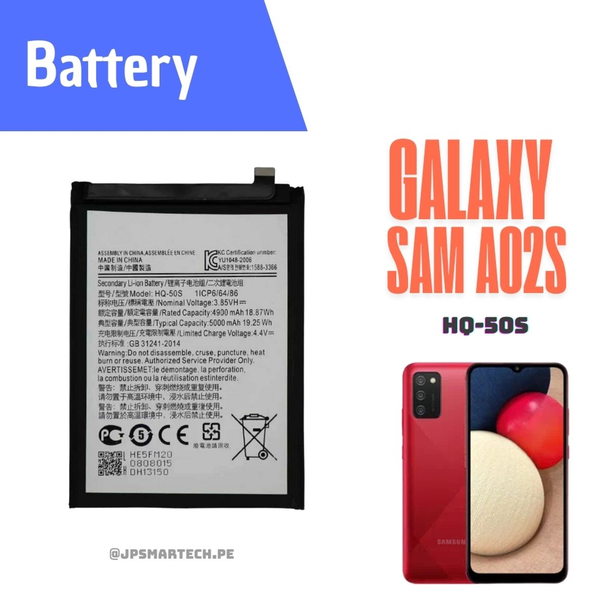 GENERICO - BATERIA SAMSUNG A02S TORIGINAL-SM NUEVO