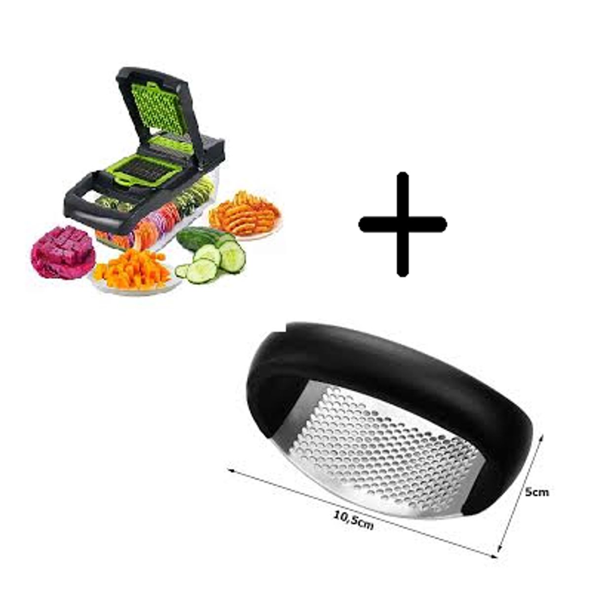 GENERICO - PICADOR DE VERDURAS MULTIFUNCIONAL 14 EN 1 + 2 APLASTADOR AJOS