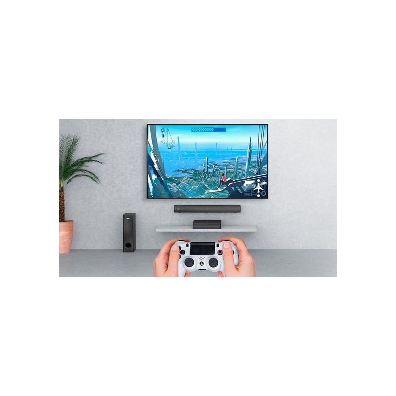 CREATIVE - Parlante Creative Sound Bar Stage V2 2.1, 80W, Bluetooth, Usb, 3.5Mm, Óptico, Color Negro
