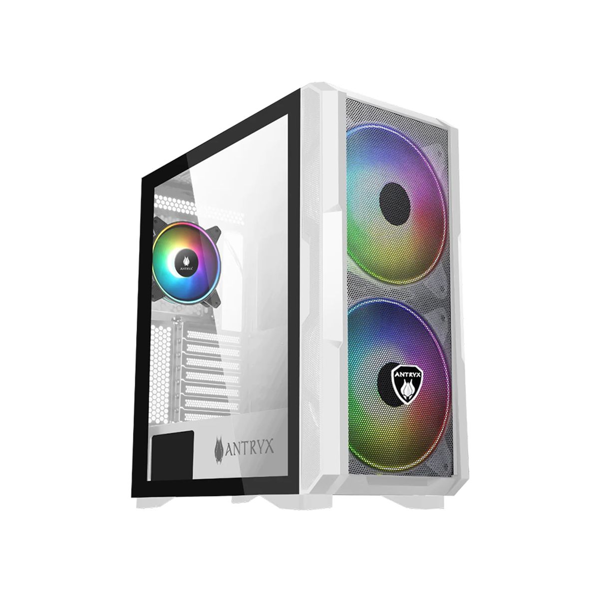 ANTRYX - Caja Mid Tower Antryx Fx Cruiser Argb Blanca Con Iluminación Rgb Y Amplio Espacio Para Com