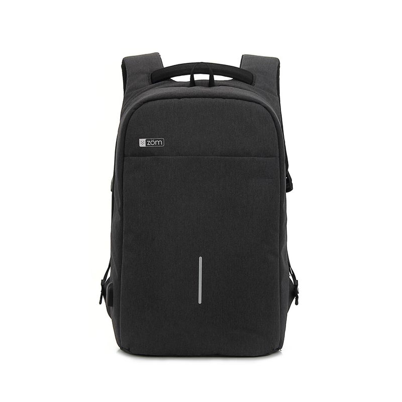 ZOOM - Mochila Zom Zb-A570Gr De Lujo Para Laptop 15.6” Con Usb - Color Gris Oscuro Elegante Y Fun