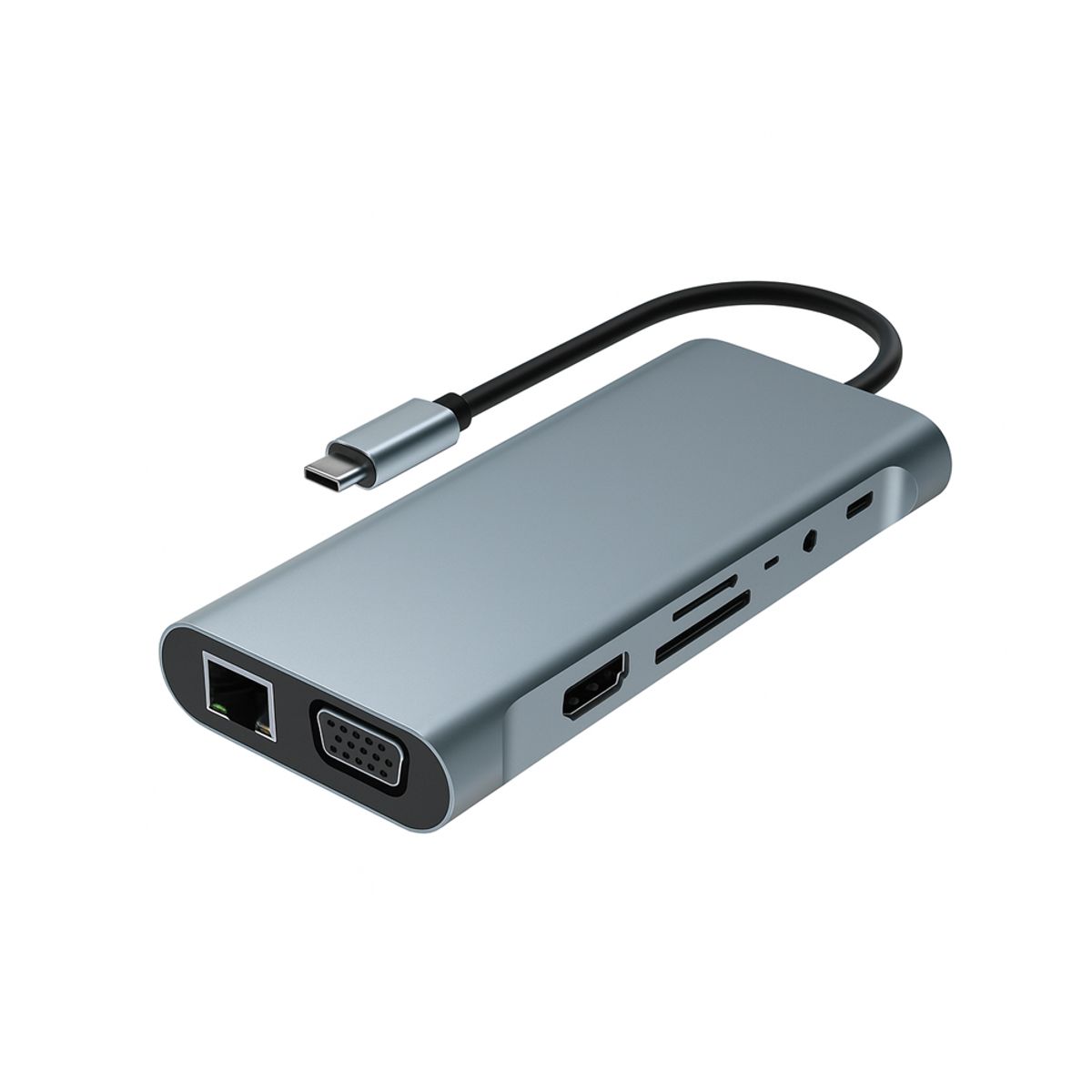 BELCOM - Docking Station Usb-C Delcom 11 En 1 Con Soporte 4K, Múltiples Puertos Y Diseño Compacto