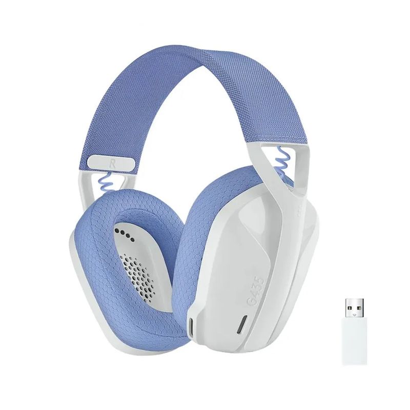 LOGITECH - Auriculares Logitech G435 Con Micrófono, Conectividad Bluetooth Y Lightspeed, Color Blanco