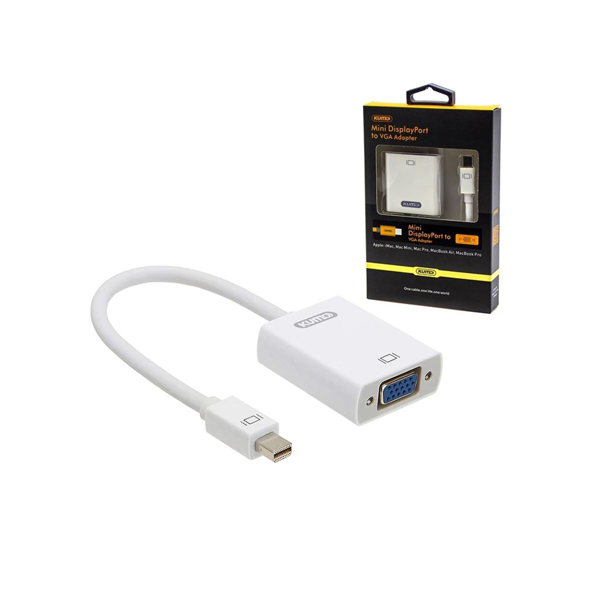 KUMHO - Adaptador Mini Displayport A Vga Kumo - Conexión Rápida Y Fácil Para Proyectores Y Monitor