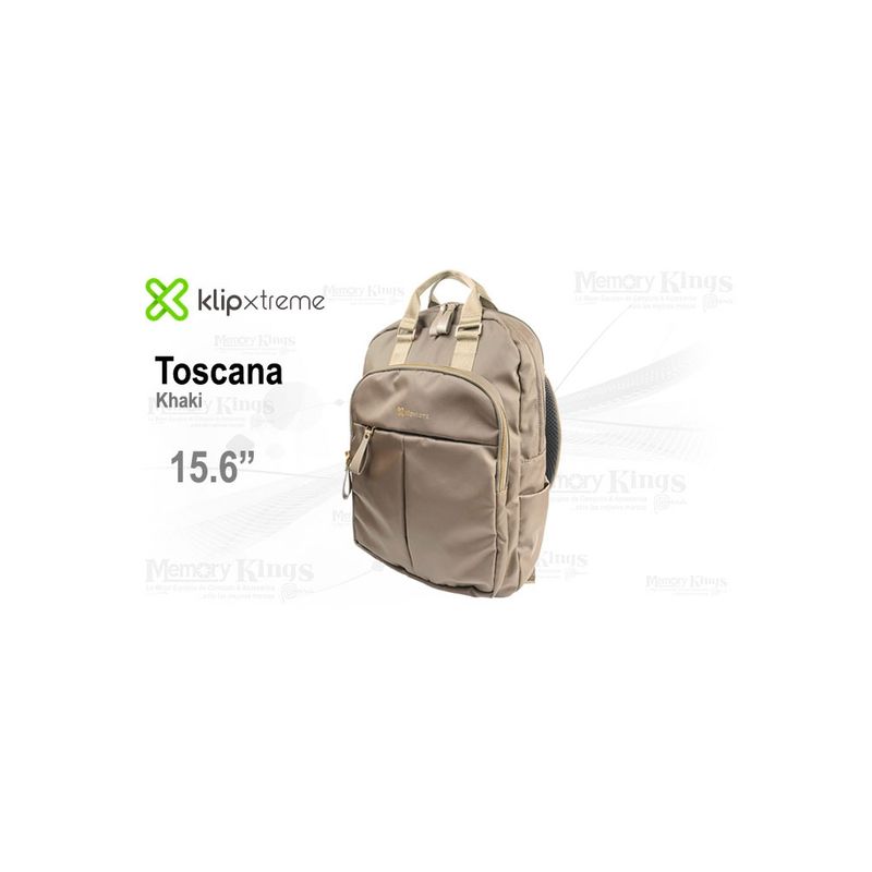 KLIP XTREME - Mochila Para Notebook Klip Xtreme Knb-468Kh, 15.6", 1200D Nylon, Color Caqui, Resistente Y