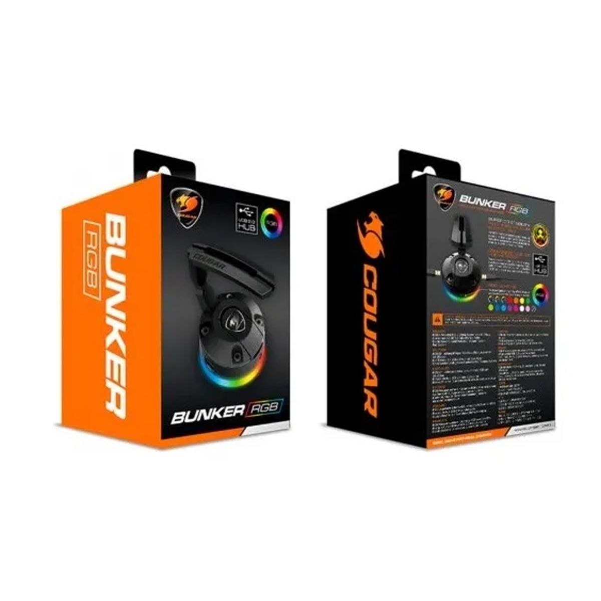 COUGAR - Tensor De Cable De Mouse Cougar Bunker Rgb - Soporte Ajustable Y Gestión De Cables Ilumina