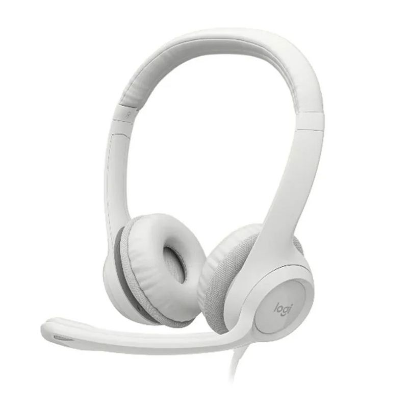 LOGITECH - Auriculares Logitech H390 V2 Usb En Color Blanco Con Micrófono Y Cancelación De Ruido