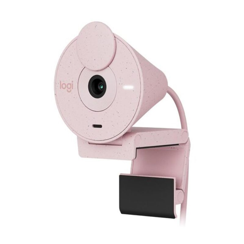 LOGITECH - Cámara Logitech Brio 300 Fhd 1080P Usb-C Rosa - Grabación De Alta Calidad Para Videoconfer