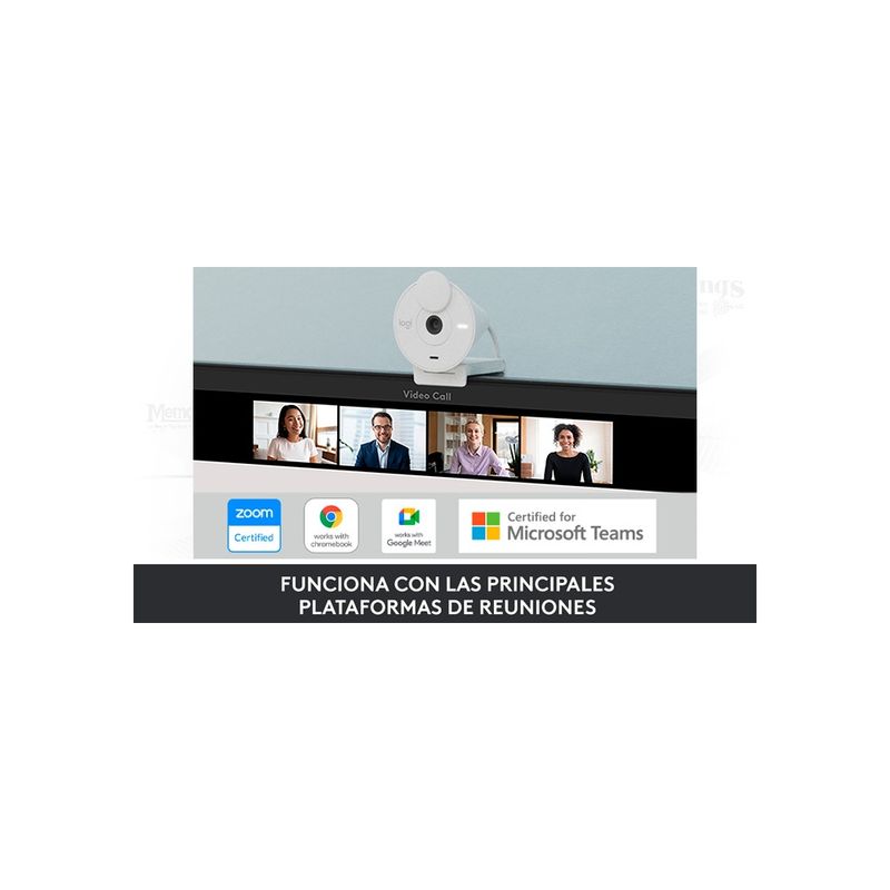 LOGITECH - Cámara Logitech Brio 300 Fhd 1080P Usb-C Blanca Con Alta Definición Y Conexión Sencilla