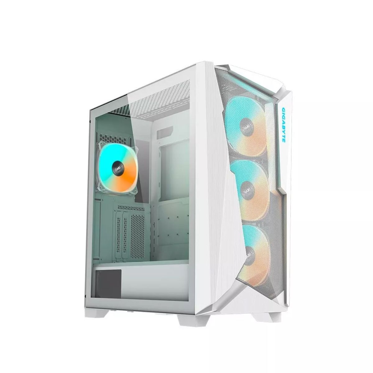 GIGABYTE - Caja Mid Tower Gigabyte Gb-C301Gw Blanca En Plástico Y Acero, Diseño Elegante Y Gran Venti