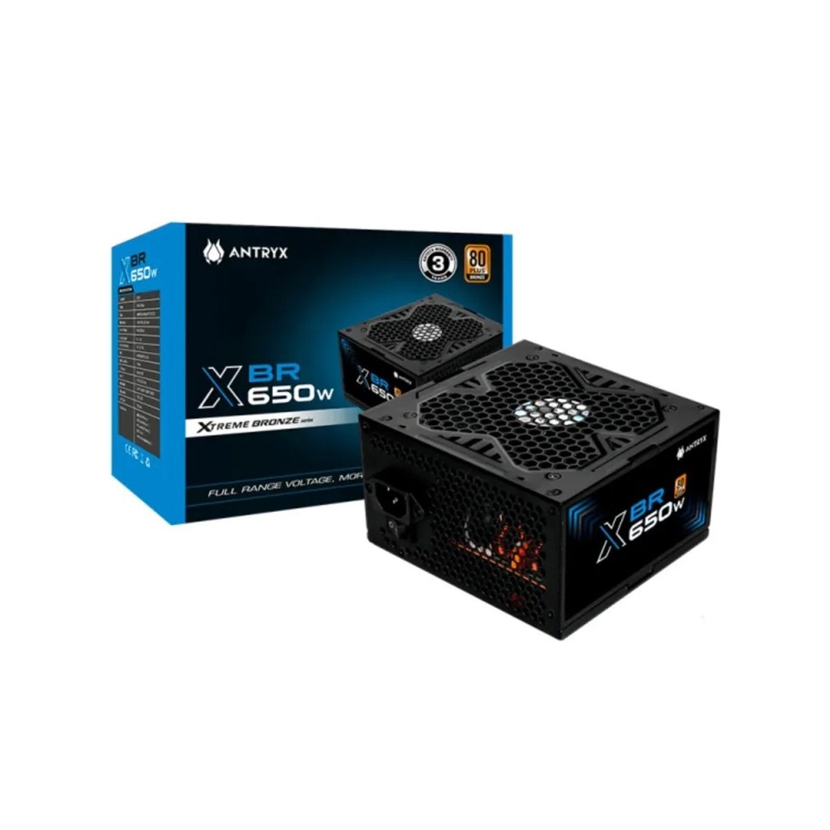 ANTRYX - Fuente De Poder Antryx Xbr-650 650W 80 Plus Bronze - Eficiencia Y Rendimiento Confiable