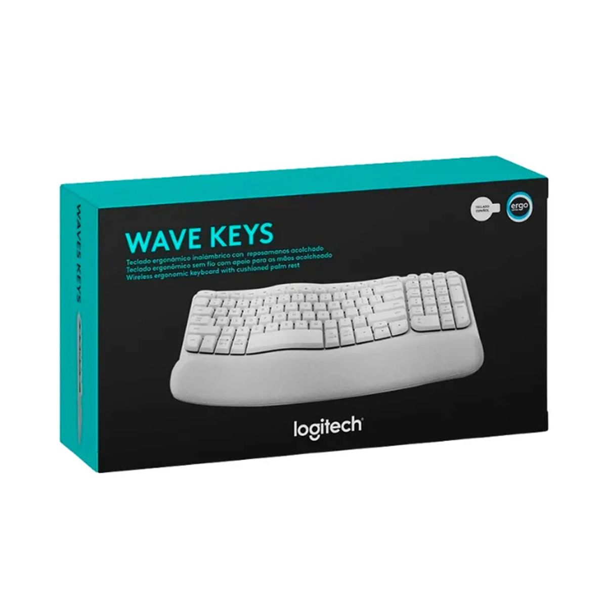 LOGITECH - Teclado Ergonómico Logitech Ergo Wave Inalámbrico Bluetooth En Color Blanco - Modelo 920-0