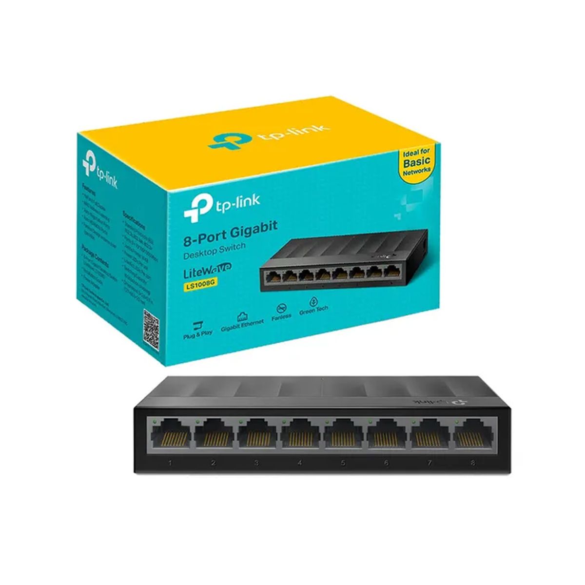 TP LINK - Conmutador Tp-Link Litewave Ls1008G 8 Puertos Gigabit Sobremesa Y Montaje En Pared