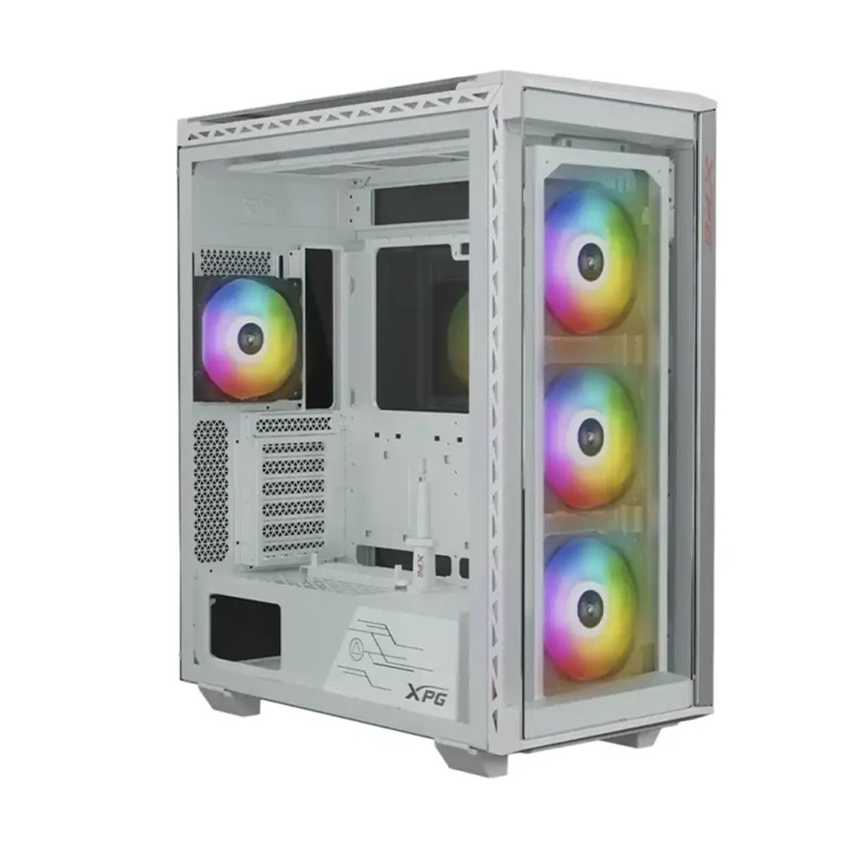 XPG - Caja Mid Tower Xpg Battle Cruiser Ii Con 4 Ventiladores Argb, Color Blanco, Ideal Para Gam